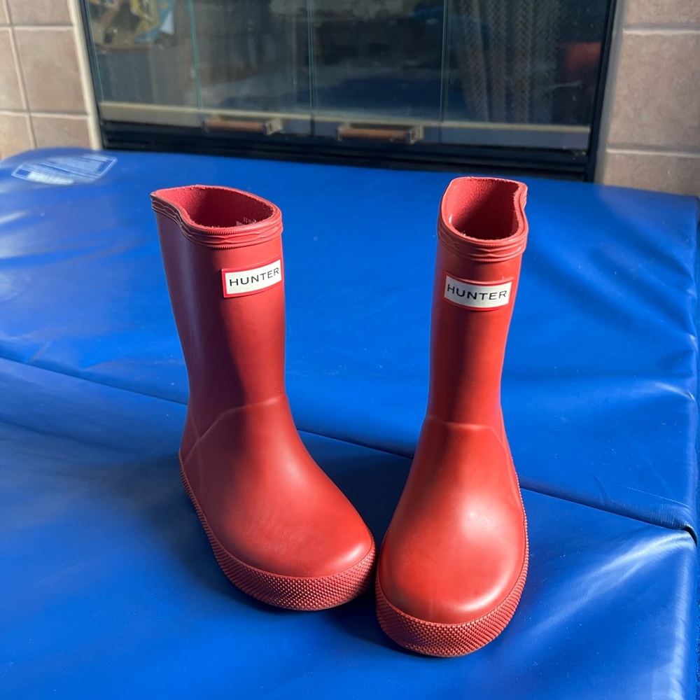 Hunter Kids Red Rain Boots